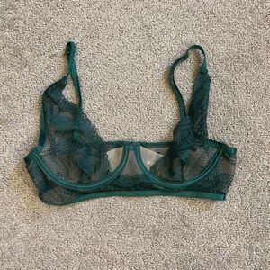 Green Lace Lingerie Bra